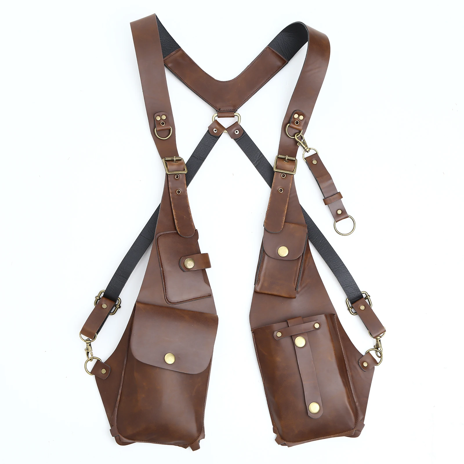 

Leather Suspenders Vintage Straps Braces Suspender Men Women Harness Punk Chest Shoulder Belt Strap Fashion Apparel Accessories