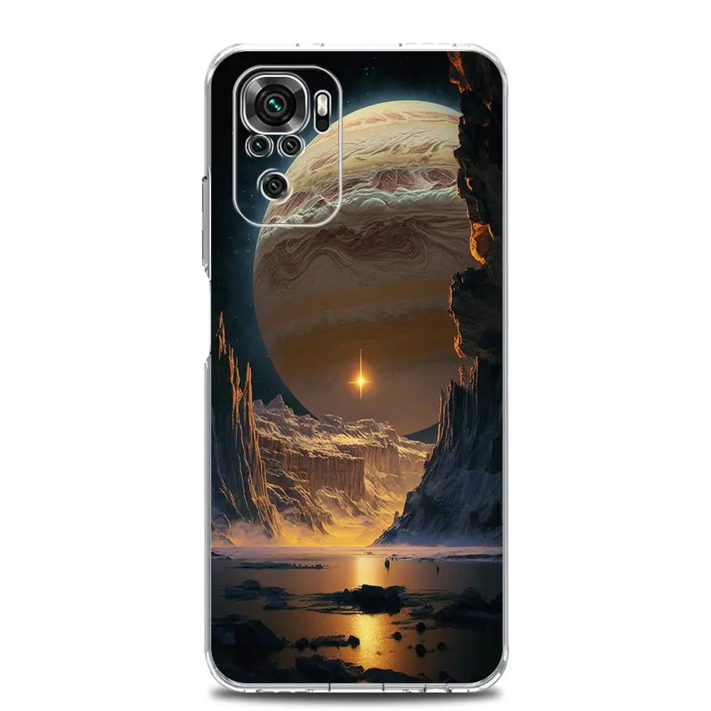 Clear Soft TPU Moon Galaxy Universe Phone Case