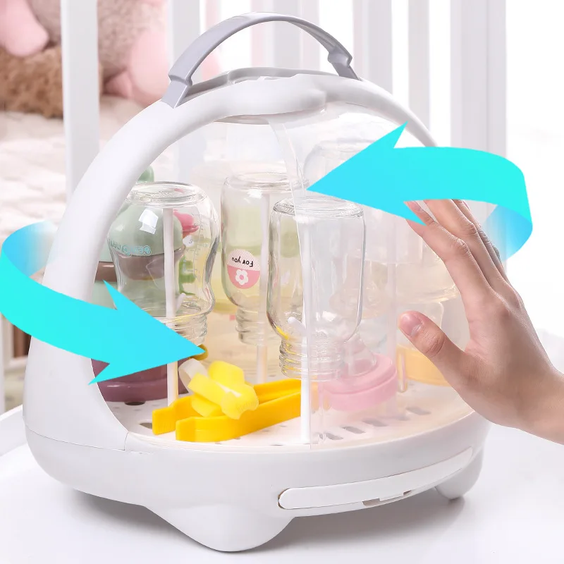 Agyvvt Baby Bottle Drying Rack with Anti-Dust Cover Portable Nursing Bottle  Storage Box Dinnerware Organizer for Home Kitchen Use