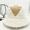 Women Appa Bucket Hat Lamb Wool Hat Winter Warm Fishing Caps Faux Fur Arrow Symbol Printed Bucket Hat for Men Tide Flat Top Hats 6