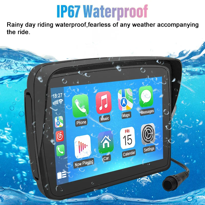차량용 오토바이 GPS 내비게이션, IPS 스크린 방수, IX67 오토바이, 특수 무선 카플레이, 안드로이드 자동 GPS 내비게이션, 5 인치