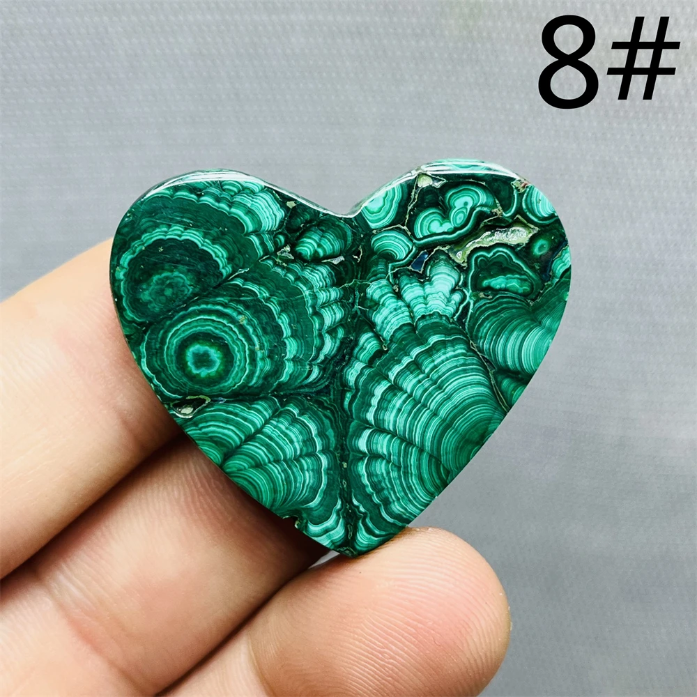 South African Gemstone Malachite heart-shaped Beautiful Pattern Natural Mineral Specimen Geode Crystal Home Room Decoration 5