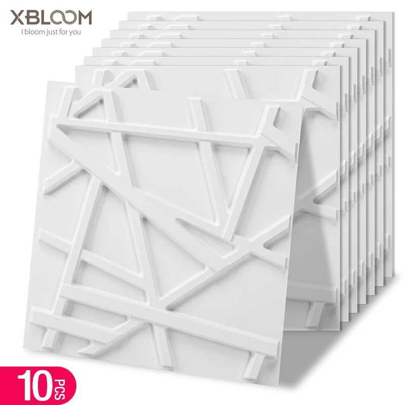 แผ่นผนังตกแต่งภายใน 3 มิติ 10 ชิ้น, แผ่นผนังลายไม้โอ๊คธรรมชาติ, สติ๊กเกอร์ติดผนังลายเพชรสำหรับห้องนั่งเล่น, ห้องนอน, ล็อบบี้ 1