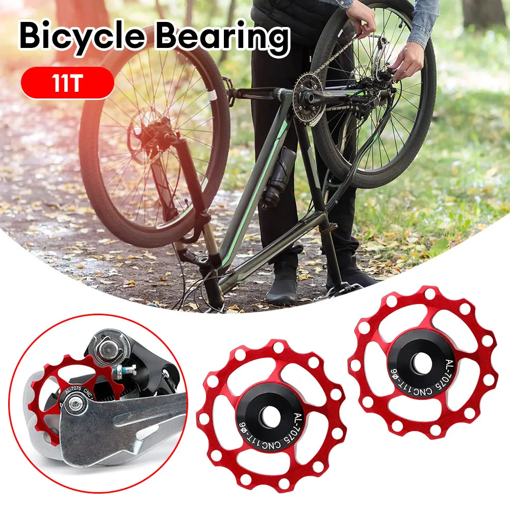 

11T Rear Derailleur Guide Wheel Bearing MTB Rear Guide Wheel Road Bicycle Riding Rear Derailleur Pulley Roller Repair Kit