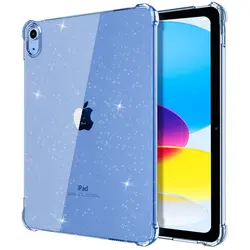 Shimmering Glitter TPU Soft Silicone Case - iPad Air 5 10.9 - inch (Blue with Glitter)