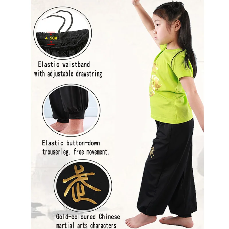 boy's and girl's Chinese Kung fu Training pants children's