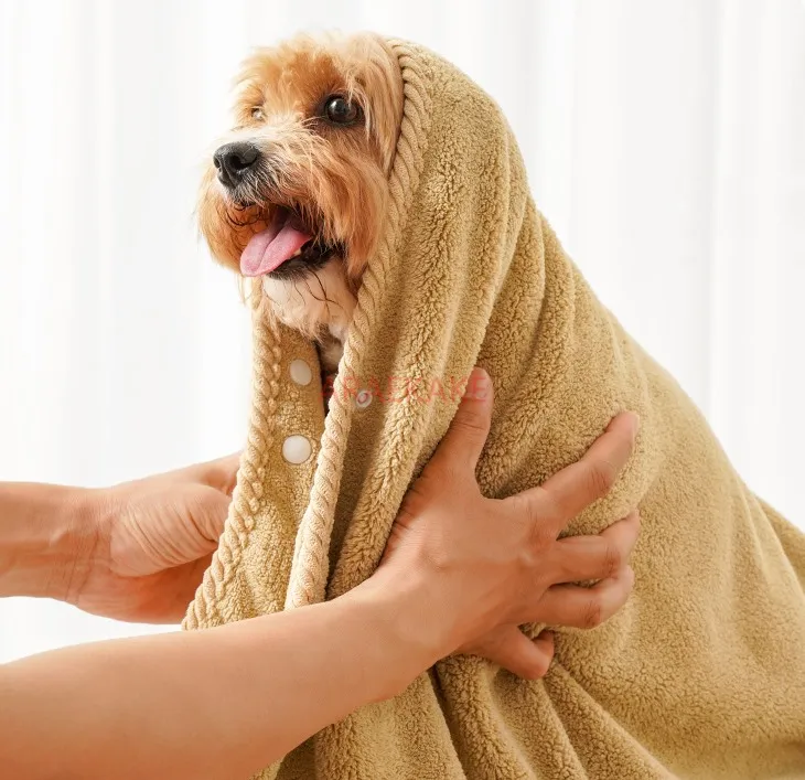 Pet bath towel, dog water absorbent towel, thickened and quick drying, cat Teddy bath non linting