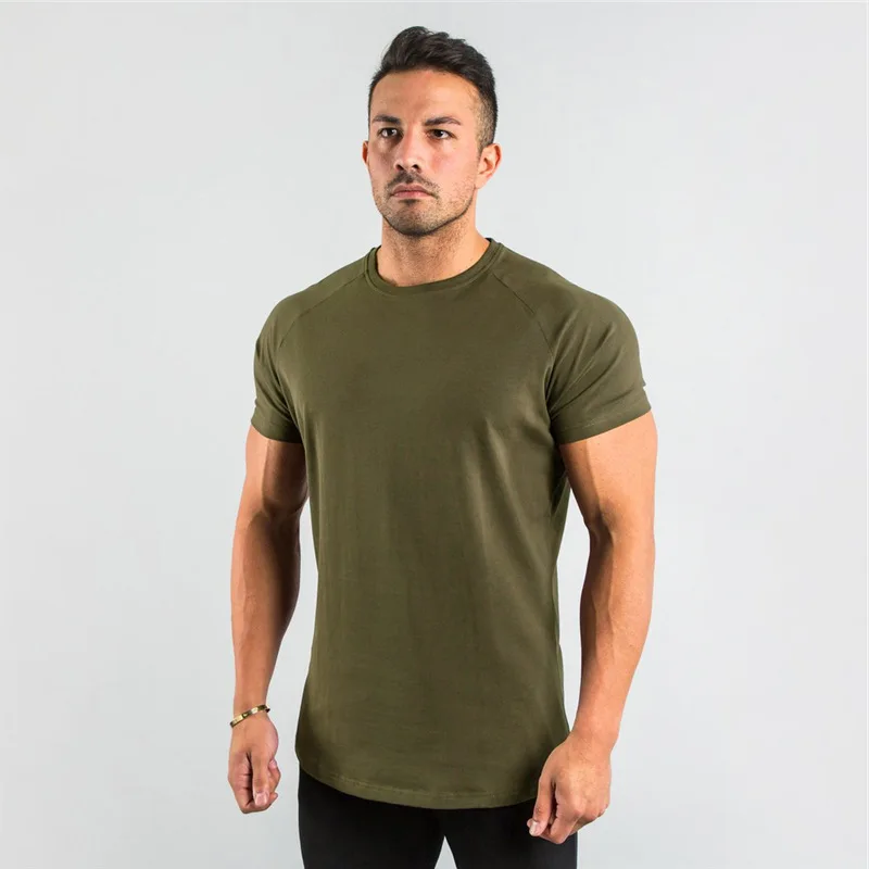 CottonPlainTopsTeesFitnessMensTShirtShortSleeveMuscleJoggersBodybuildingTshirtMaleGymClothesSlimFitShirt-AliExpress201768104