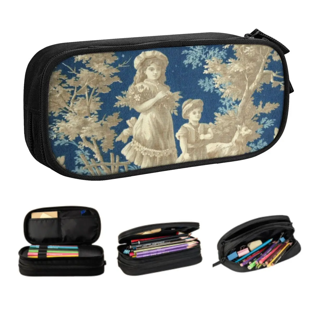 

Классический французский пенал в викторианском стиле под заказ, пеналы с узором, большой вместимости, сумка для ручек, школьные принадлежности