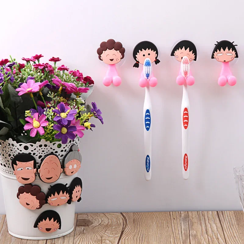 Multifunction Cute Cartoon Animal Bathroom Toothbrush Holder Suction Cups Hook Vacuum Strong Sucker Toothbrush Cover Hanger
