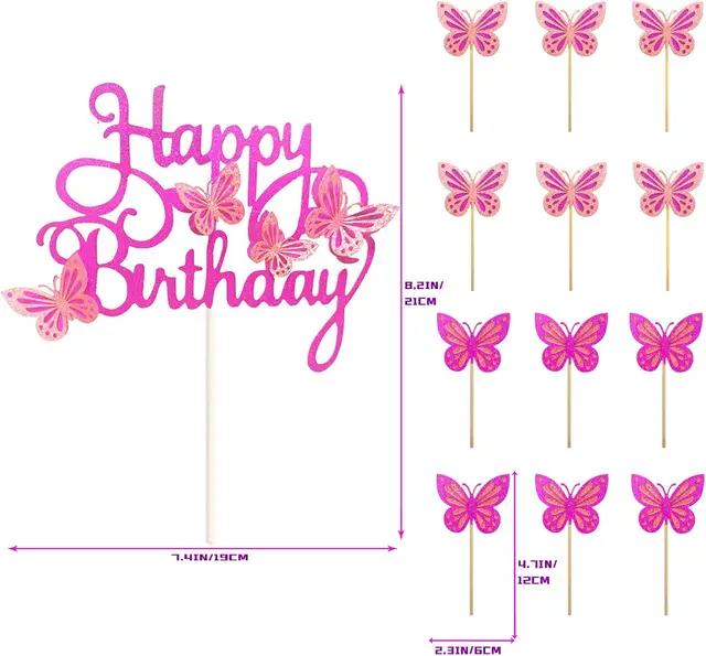 Butterfly Baby Shower Cupcake Toppers Girl Gender Neutral Label Pink Purple Butterflies Floral Spring Garden Party Decor Printable BS36V - UK