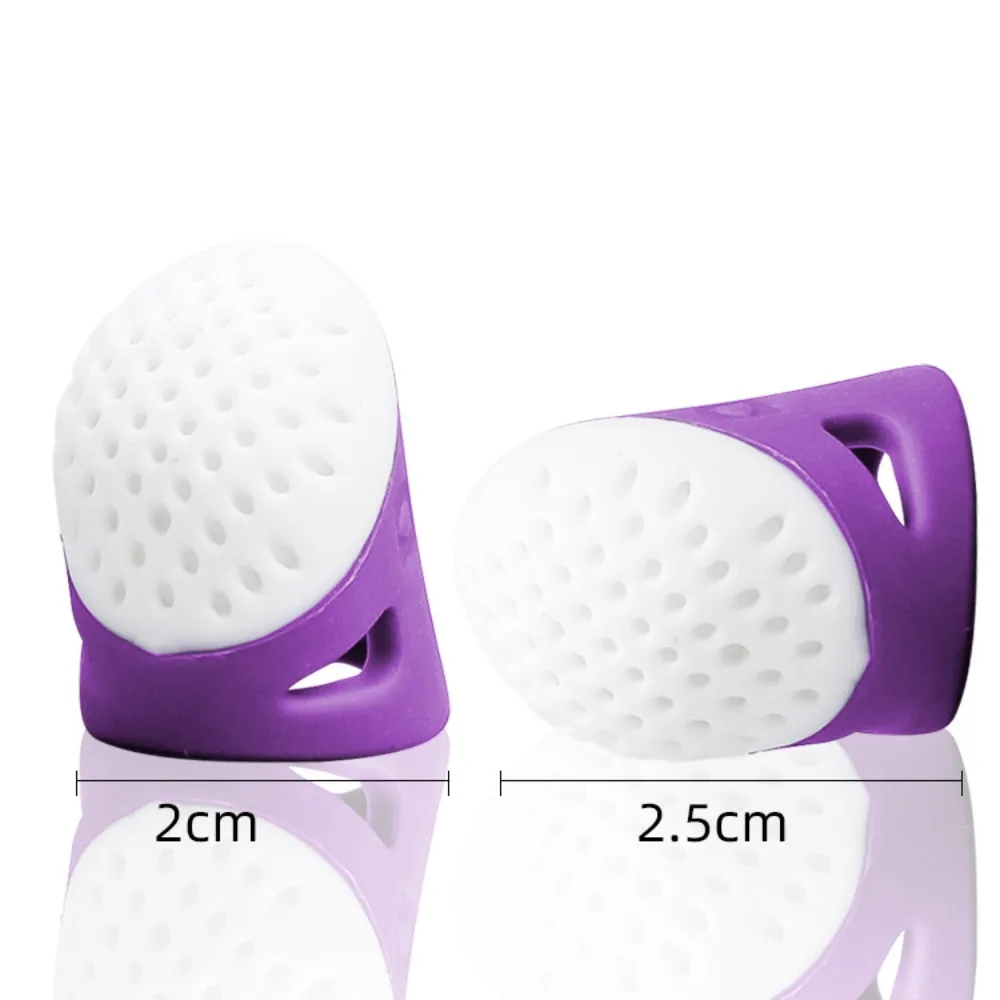 Description Picture 3 of item4PCS Retro Anti-slip Thimble Finger Cover Hollowed Silicone Sewing Finger Protector DIY Hand Cross-stitch Sewing Tools Home