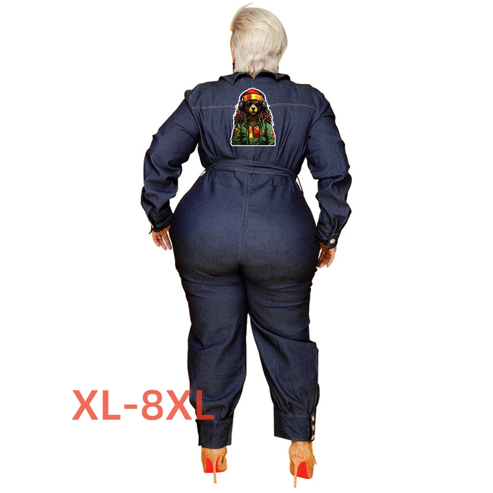 

Женский комбинезон с принтом в виде медведя, размеры 4xl, 5xl, 6xl, 7xl, 8xl