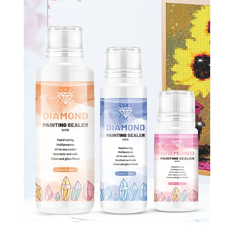 Diamond Painting Sealer Diamond Painting Sealer 60-240ml 5D Diamond Painting Glue Permanent Hold Shine Effect Sealer Puzzle