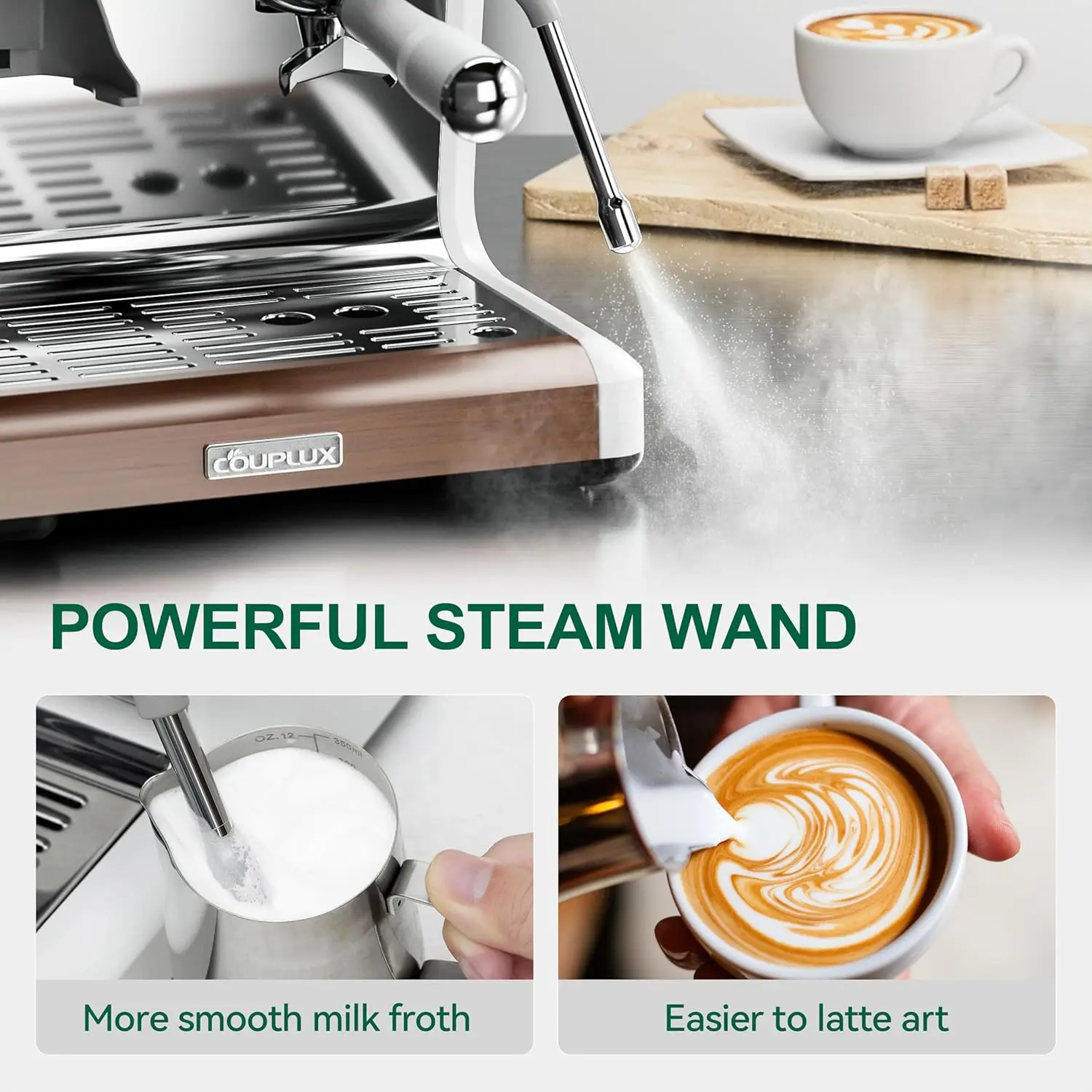 Espresso Machine with Grinder, Professional Coffee and Espresso Maker Combo, Dual Boiler 20 Bar Expresso Coffee Machines 6