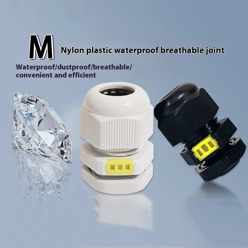 10 Pieces Nylon Plastic Cable Waterproof and Breathable Joint M12 M16 M20 Breathable Valve Respirator Gran Head Fixing Head