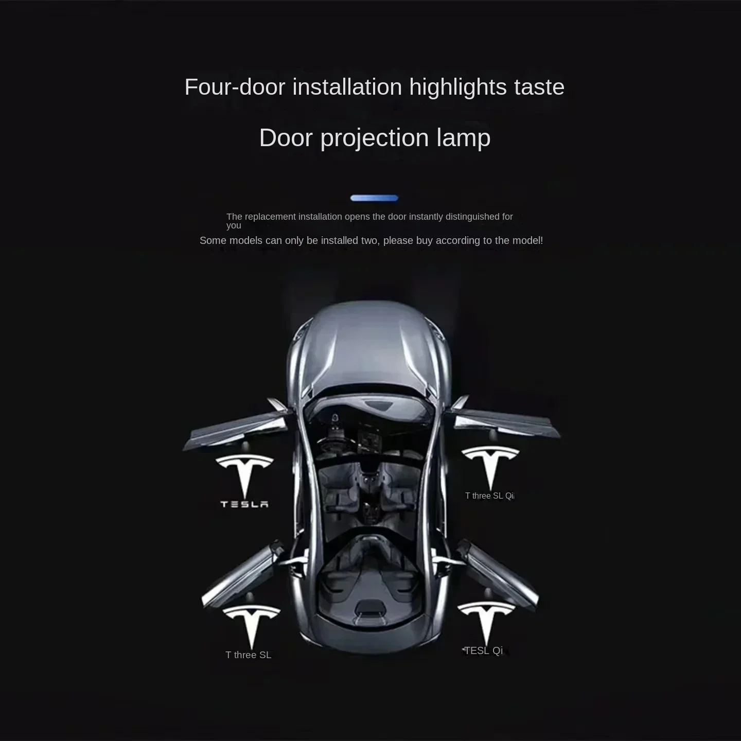 for Tesla Model 3/Y welcome lights Model X S door lights LED modification accessories Atmosphere Door spotlights replace car door lights