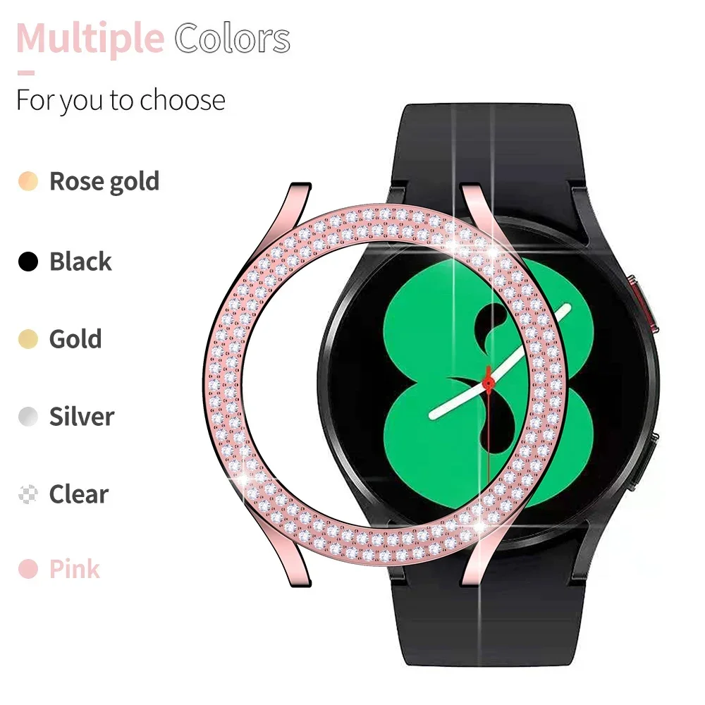 Bling Diamant-Hülle für Samsung Galaxy Watch 7 6 5 4 PC Schutzhülle 40mm 44mm Displayschutz Stoßfänger Transparente Abdeckung – Detail 4