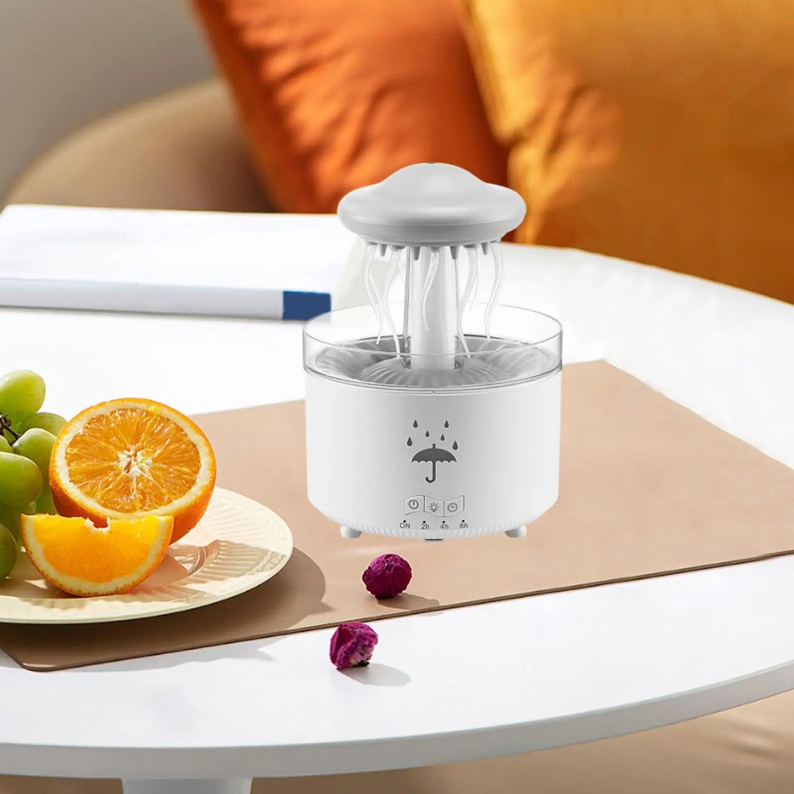 Rotating Raindrop Humidifier Utility Large Capacity 300ml Essential Oil Humidifier for Bedroom Bedside Table Office Home Desktop 4