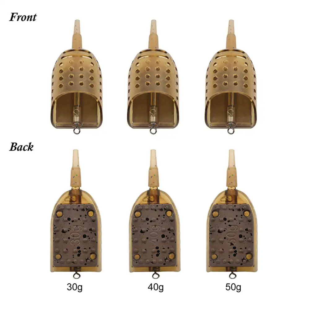 1PC 30/40/50G Carpfishing Boat Type Bait Cage With Lead Drop Counterweight Wild Fishing Nest Breaker Feeder Fishing Accessories