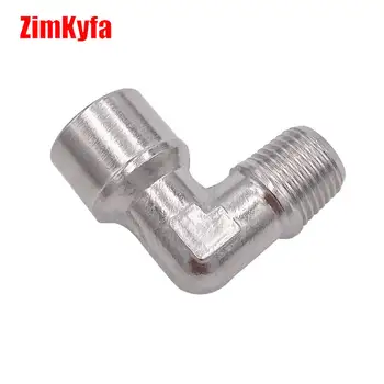 Stainless Steel 90 Degree Air Fitting Elbow, 1/8 Inch NPT Male Pipe to 1/8 Inch NPT Female Fitting 1