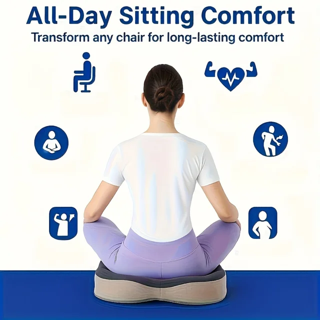 Coussin de siège en mousse à mémoire de forme, avec un coussin de pression ergonomique à rainure centrale 6