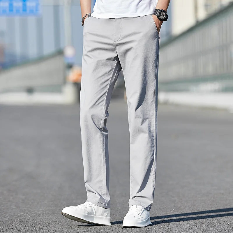 Slim Fit Men's Casual Pants Four Season Lightweight Business Western-Style Easy Maintainance Comfortable Men's Trousers