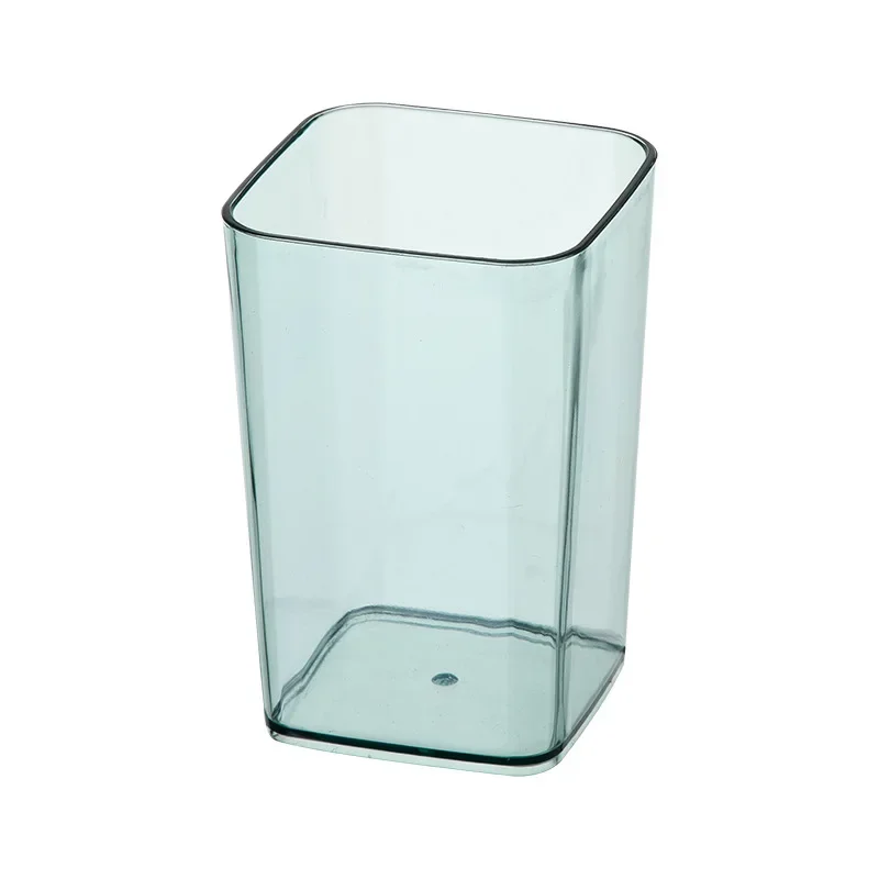 Bicchiere per collutorio da bagno, trasparente, quadrato, in plastica spessa, accessorio da viaggio per spazzolino da denti._voghion.com