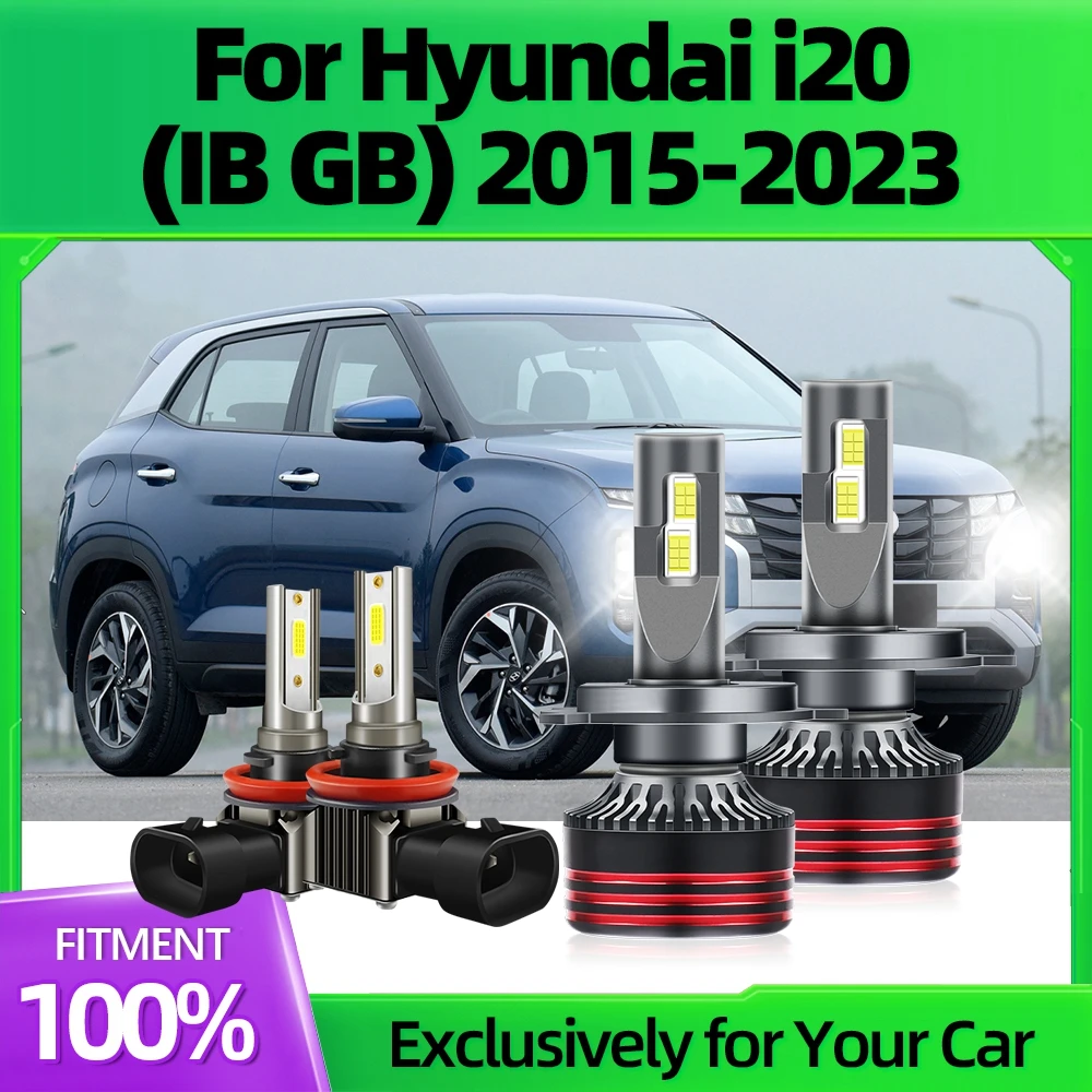 

KINGSOFE 2x Auto Car Front Lamp White H4 Super Fog Lights 28000LM Auto Conversion Replace Kit For Hyundai i20 (IB GB) 2015-2023