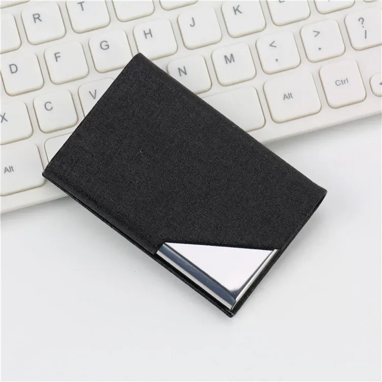 Luxury PU Leather Card Holder Wallet with Metal Accent