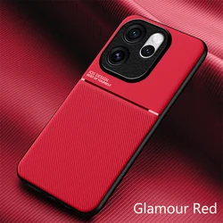 Rugged Non - Slip Protective Case with Magnetic Suction Holder for OPPO Reno15 Pro Max (Red)