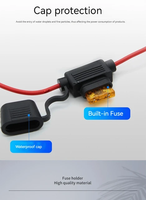 YGL Kit 10 Portafusibili ATC/ATO 16AWG Impermeabili Per Auto - Con Cavi E 15 Fusibili Da 15A - Foto 2