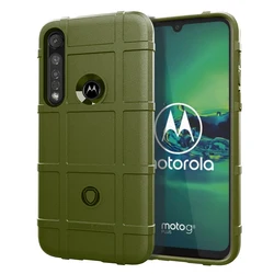 Shockproof Silicone Armor Matte Rubber Anti-Knock Phone Cover for Moto One Vision Plus (Green)