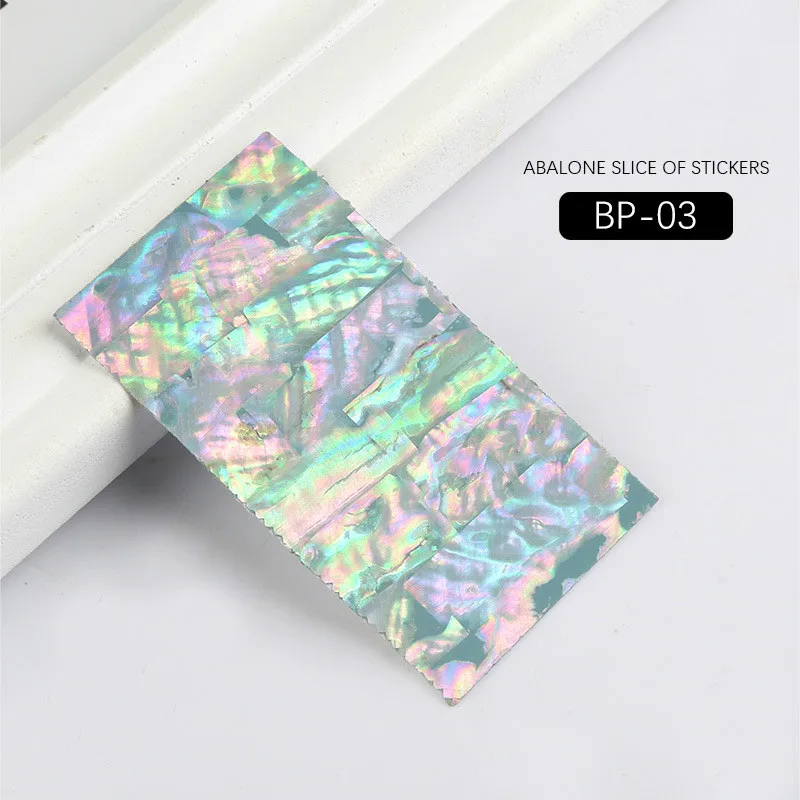 3D Abalone Shell Slice Nagelaufkleber Flocken, selbstklebende Abziehbilder, Maniküre DIY Nail Art, Gelpoliermittel Tipps Dekorationen – Detail 4