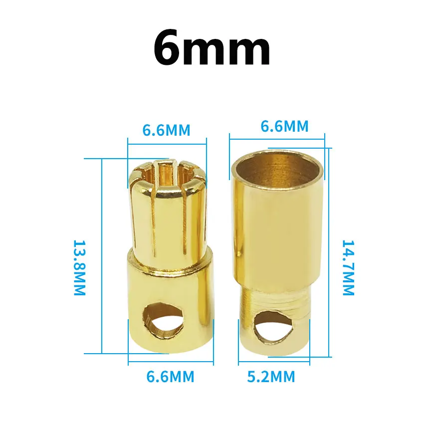 10x2mm 3mm 3,5mm 4mm 5mm 5,5mm 6mm rc Batterie vergoldete Kugel Bananen stecker hochwertige männliche Buchse Bananen stecker – Detail 8