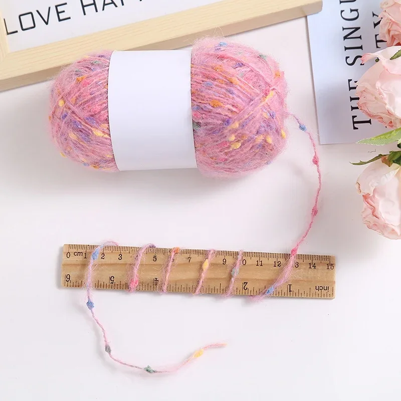 50g Solored Bean Thread Hand-Woven DIY Scarf Hat Bag Ready-To-Wear Doll Material Line Couple Knitting Line 5