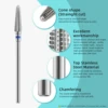 HYTOOS Cone Cuticle Nail Drill Bit Straight Cut Conical Carbide Nail Bit Manicure Gel Polish Remover Electric Drills Accessories 5