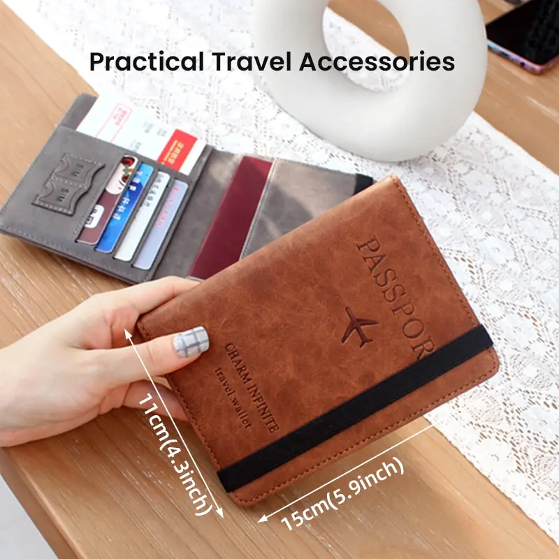 Luxury RFID-Blocking Passport Wallet - Premium PU Leather Travel Essential