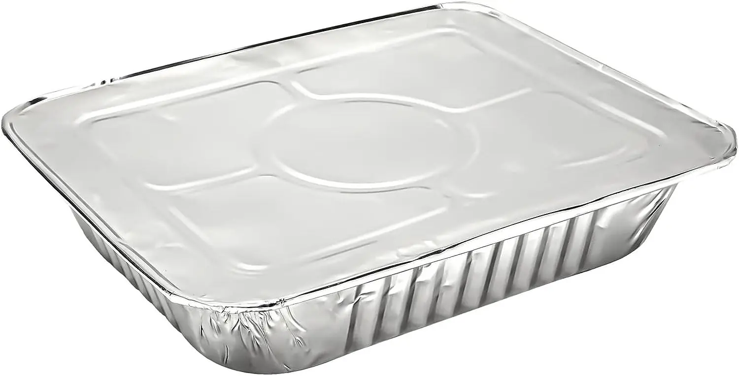 Pack Half Size Aluminum Pans with Lids, 9x13 Tin Food Trays for Baking,  Catering, Table, Food - AliExpress