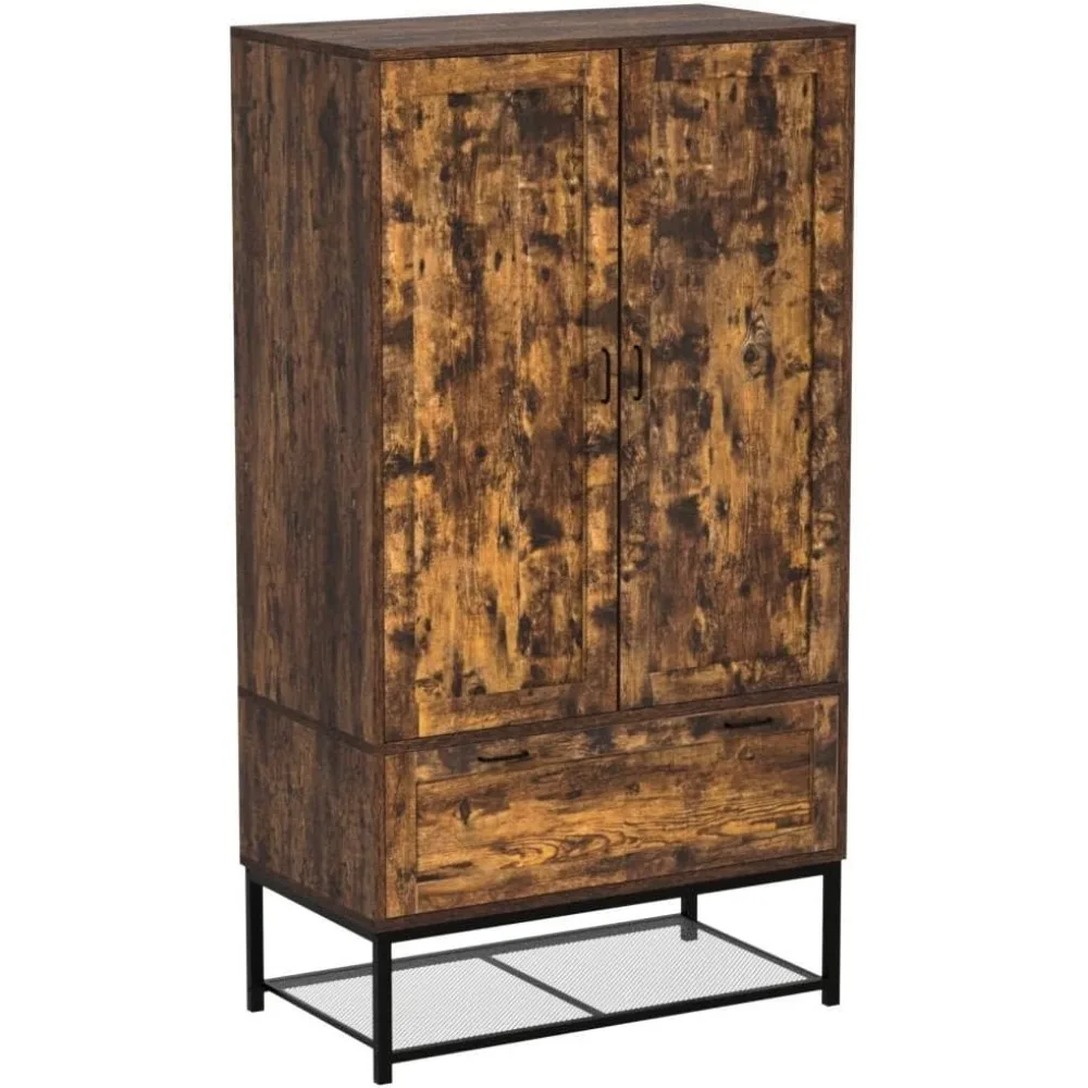 Armoire, Wardrobe Closet with Hanging Rod, Bedroom 71" Freestanding Wardrobe Cabinet with Doors, Adjustable Shelves and Drawer 6