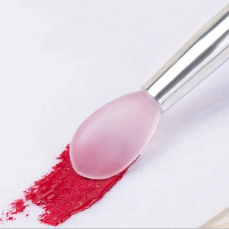 Nail Arts Silicone Applicator Sticks Reusable Chrome Glitter Applying Manicure Tool New Easy-Daub Pigment Silicone Nail Brush 4