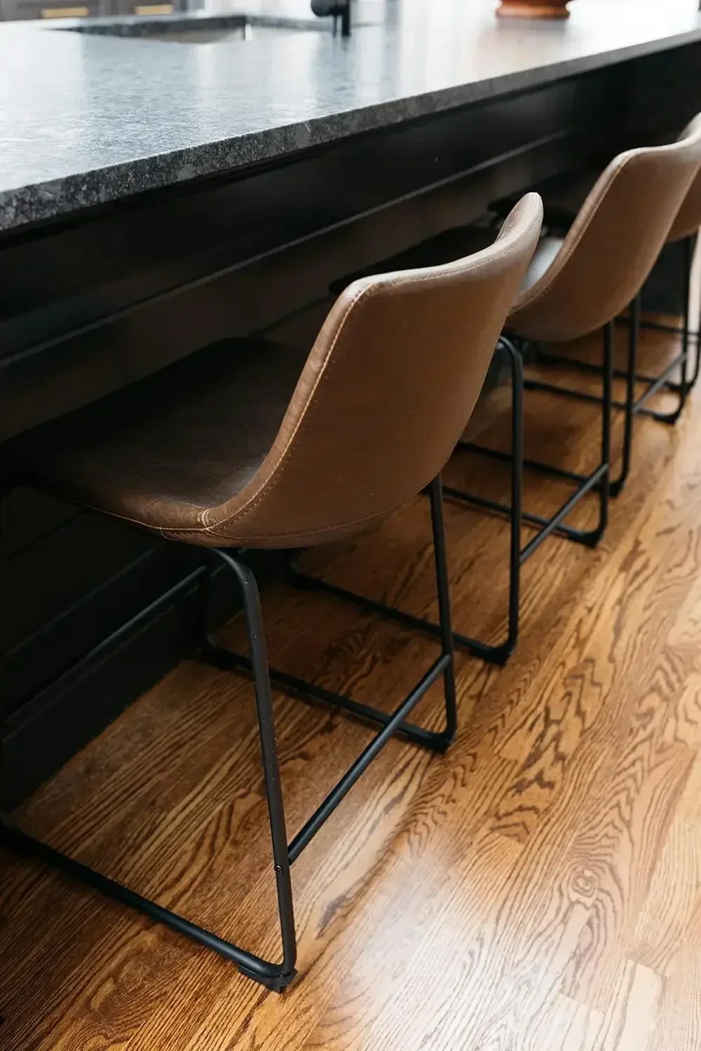 New2025-Centiar 24" Counter Height Modern Bucket Barstool 2 Count, Brown