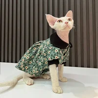 Cotton Autumn Hairless Cat Dress – Sphinx Cat Devon Pet Small Dog Clothes