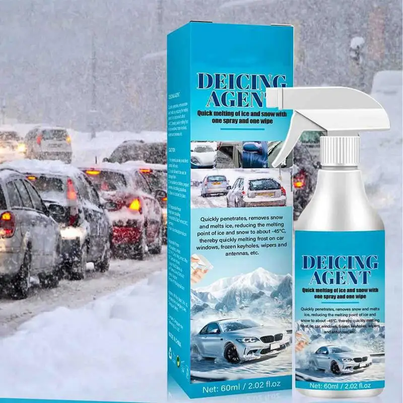Car Windshield Deicer Car Glass Ice Melt Spray Winter Accessories Windshield Ice Removal Spray Auto Defrosting Tool for Most