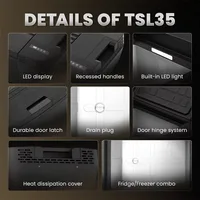 Портативный автомобильный холодильник TSL35 для Tesla Y, автомобильная морозильная камера 37qt (35 л), холодильник с быстрым охлаждением-4 ℉ ~68 ℉ , 12/24 В постоянного тока для улицы, кемпинга — изображение 4