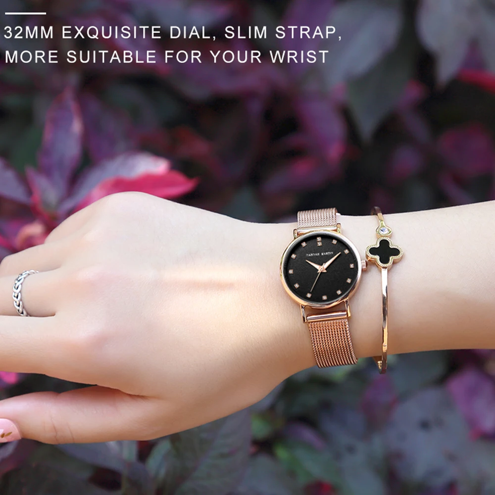 Montre à quartz de luxe pour femme, montre-bracelet en maille étanche, mouvement Miyota 2035, biscuits japonais, boutique à la mode, 32mm