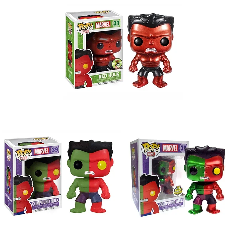 Funko Pop Figure Toys #39 Compound Hulk (Metalic ) #31 Red Hulk Action Figure Toys Funny Movie Doll Gifts For Kids Boys