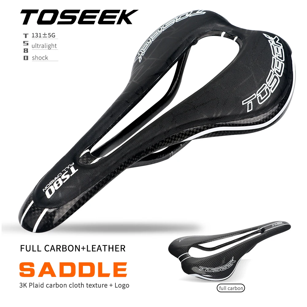 

TOSEEK MTB Bicycle saddle large hollow mountain/road Bike carbon fiber seat cushion size 275*147*37mm cycling accessories