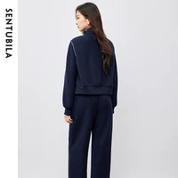 SENTUBILA 2 Piece Sets Women Outfit Embroidery Knitted Sweatshirt Tracksuit Straight-leg Pants Casual Pant Sets 2026 151Z58733 - Image 2