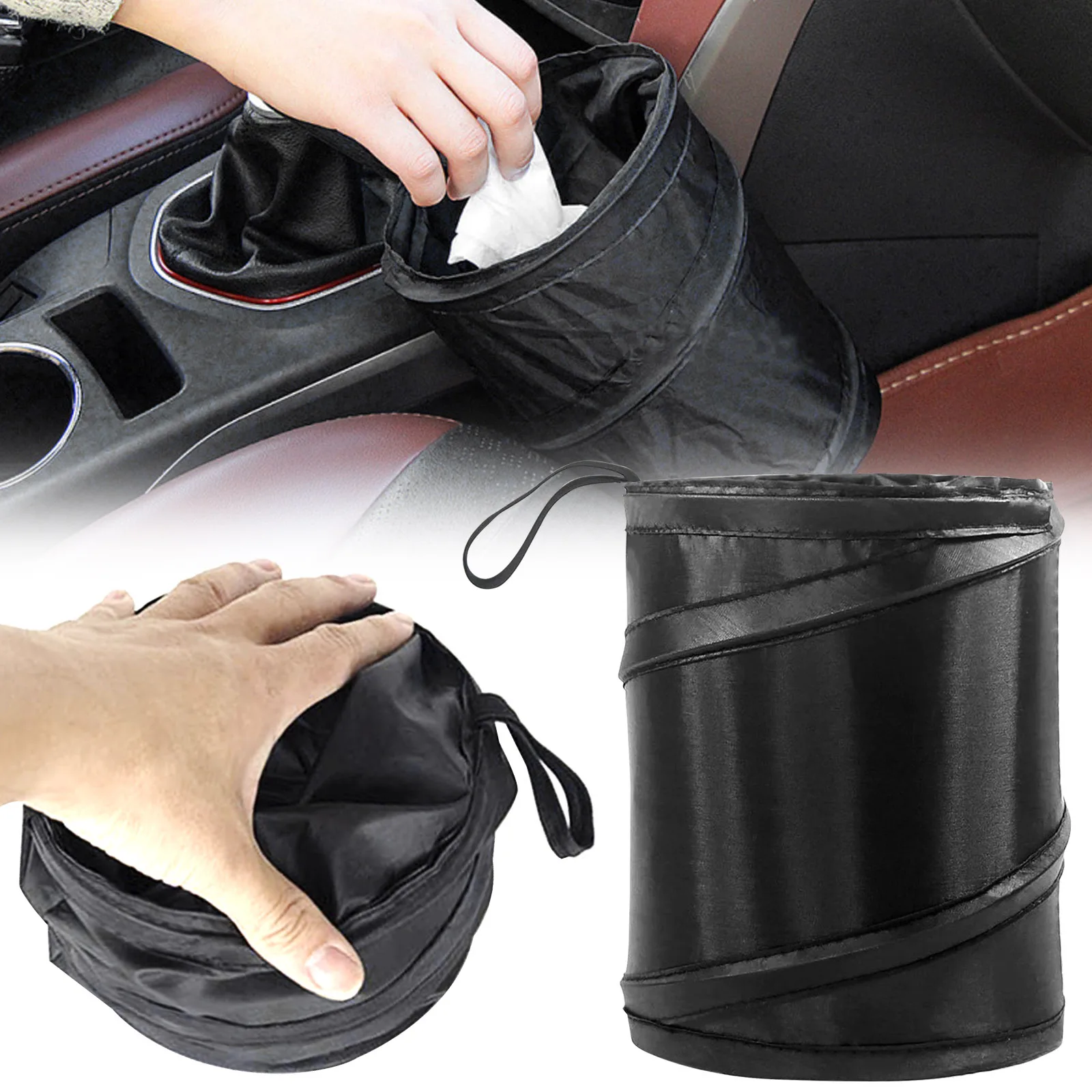 Car Trash Can Portable Garbage Bin Foldable Waterproof Organizer